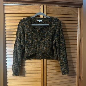 Earthbound Multicolor V-Neck Cropped Sweater